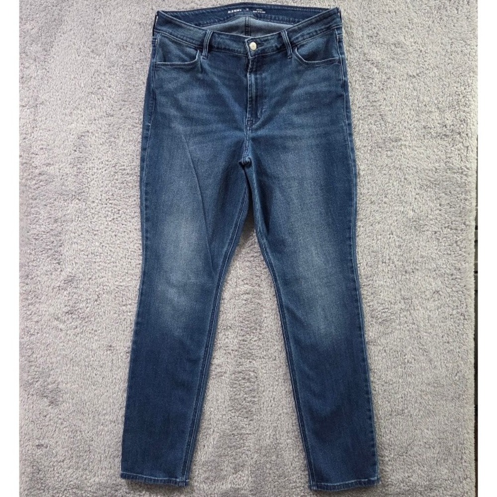 Old Navy Wow Straight Jeans Women's 14 Long Blue High Rise Stretch Denim Pants